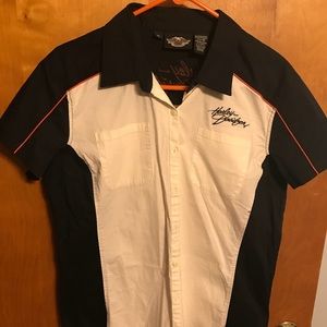 Harley Davidson short sleeve button up shirt